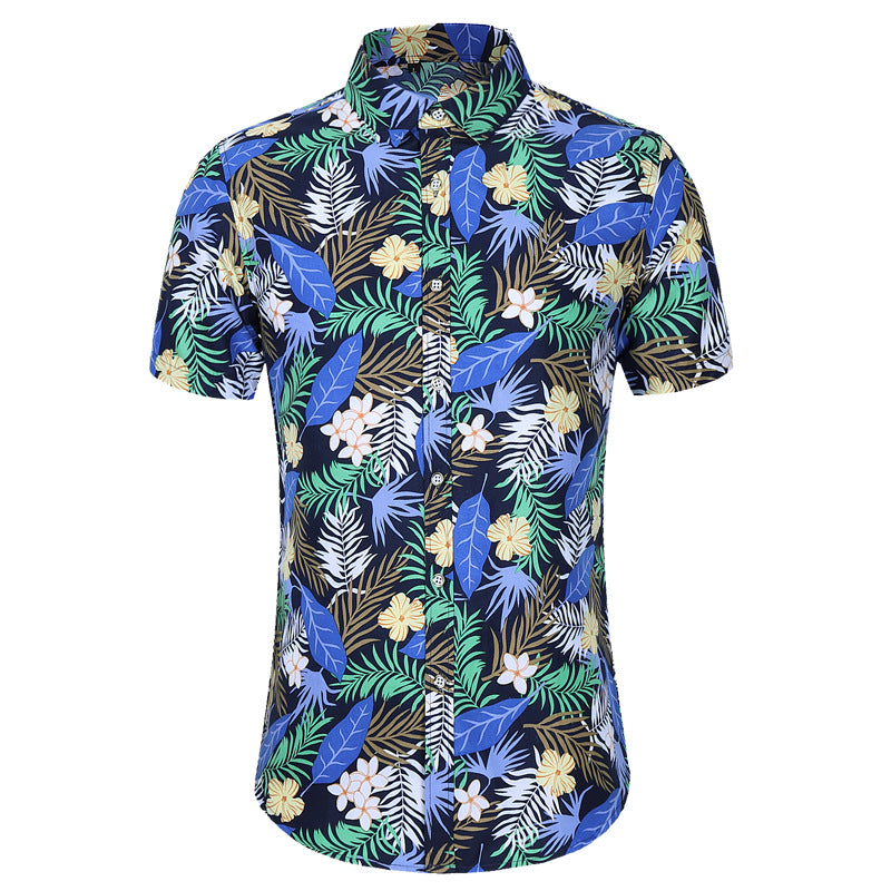 Men's Short-sleeved Printed Shirt Fashion Casual