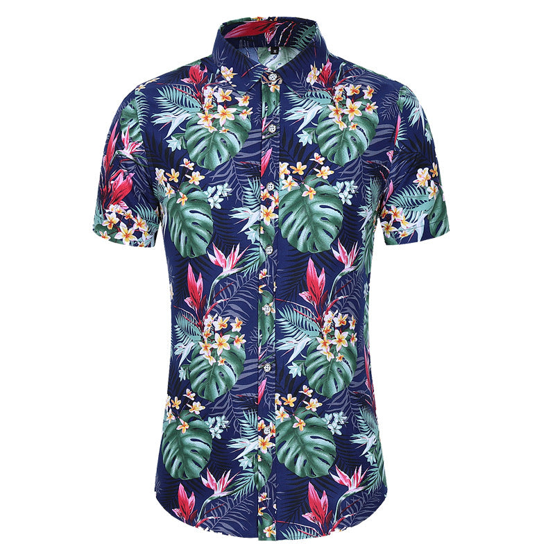 Men's Short-sleeved Printed Shirt Fashion Casual