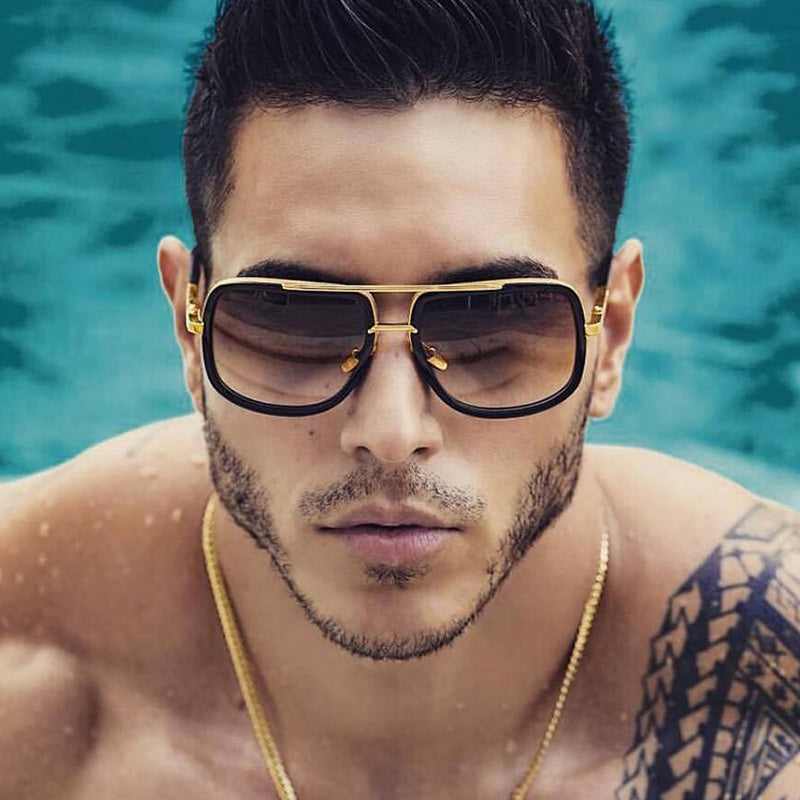 Flat Top Hot Square Sunglasses Mens and Women Luxury Brand Design Couple Lady Celebrity Brad Pitt Sun Glasses Super star Eyewear