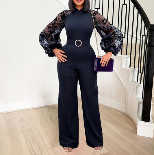 Plus Size Women's African Wide Leg European And American Jumpsuit