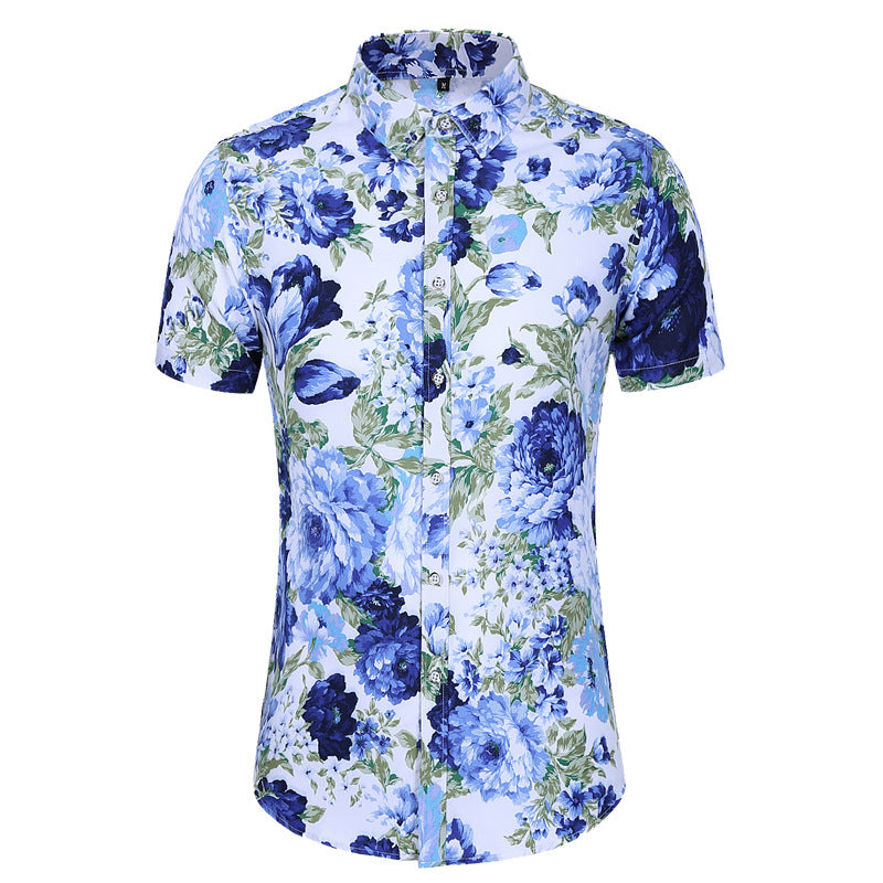 Men's Short-sleeved Printed Shirt Fashion Casual