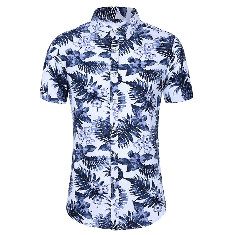 Men's Short-sleeved Printed Shirt Fashion Casual