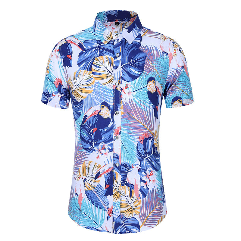 Men's Short-sleeved Printed Shirt Fashion Casual