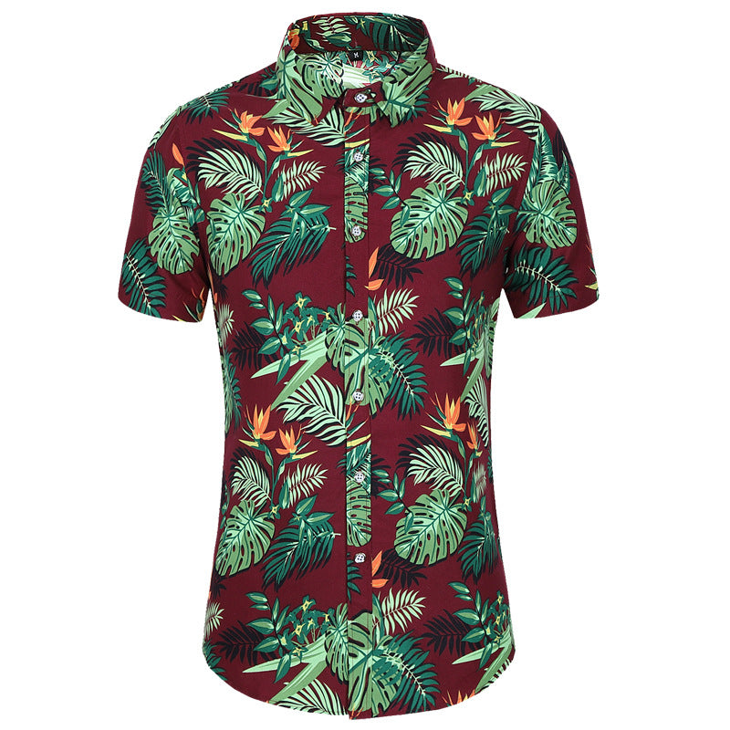 Men's Short-sleeved Printed Shirt Fashion Casual