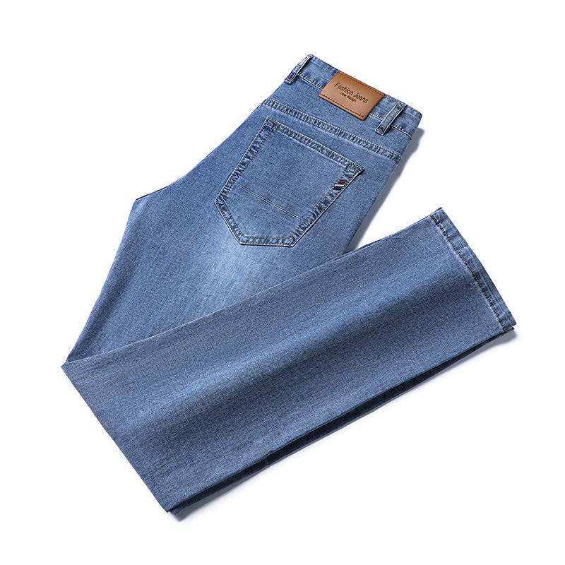 Straight Slim Casual Jeans Men's