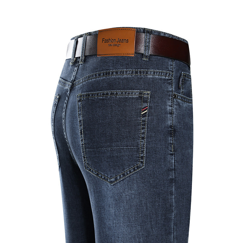 Straight Slim Casual Jeans Men's