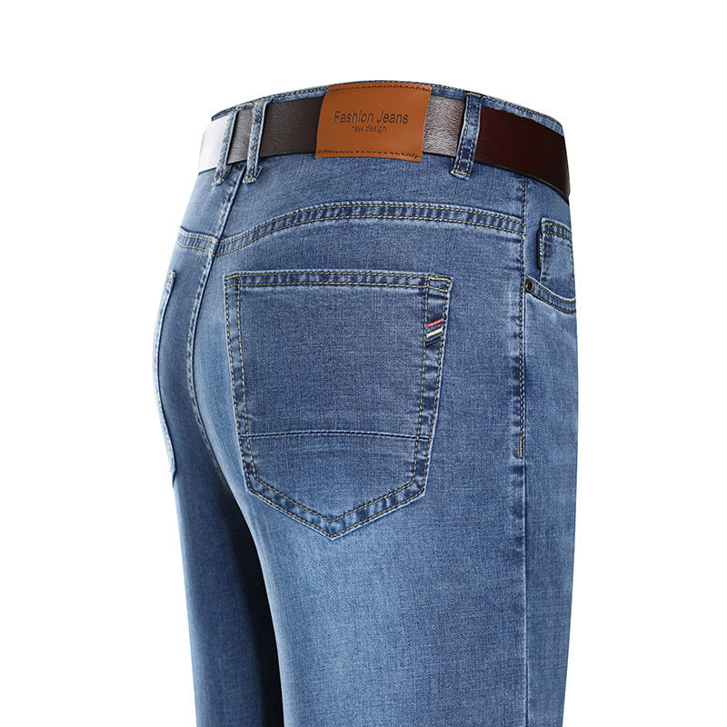 Straight Slim Casual Jeans Men's