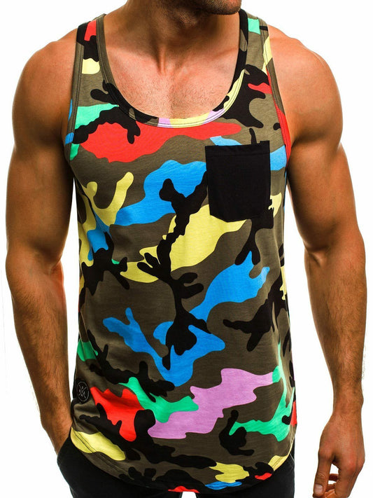 Casual Vest Men's Slim Breathable Camouflage Print Personalized Sleeveless