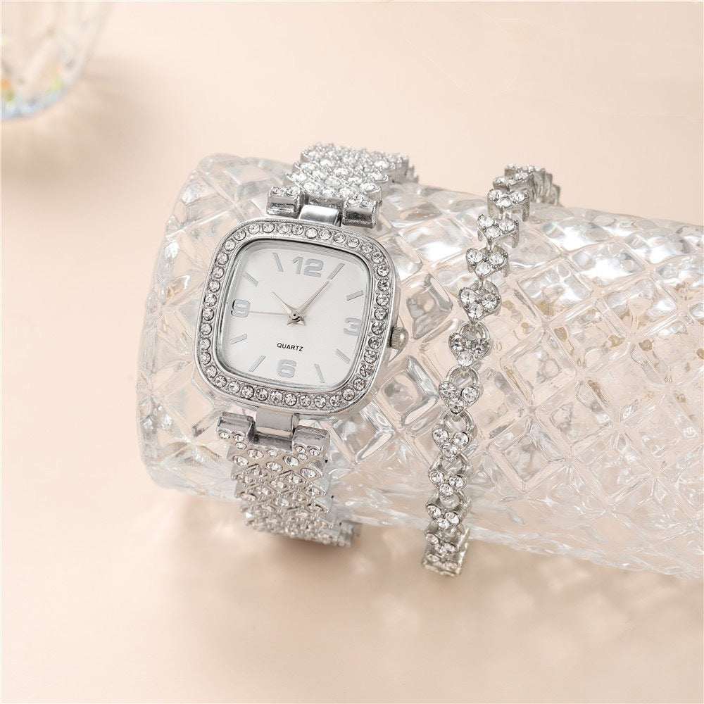 Small Square Watch Diamond Women's Bracelet Luxury Fashion Gift Box