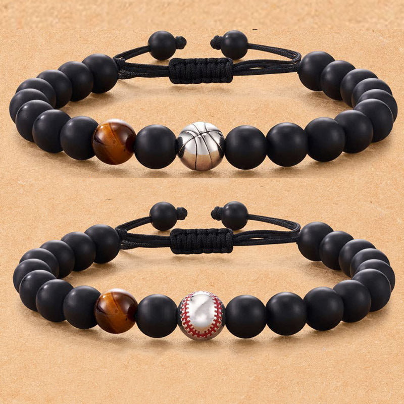 Men's Football Beaded Woven Bracelet