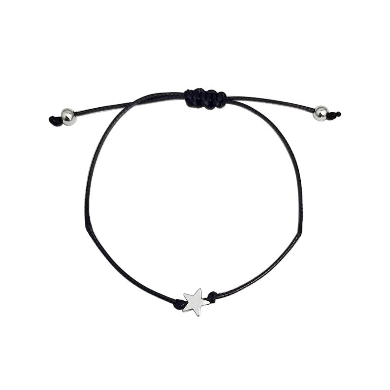 Heart Bracelet Simple Alloy Heart-shaped Wax Line Woven Friendship Couples Bracelet